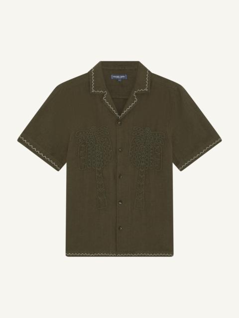 FLAVIO EMBROIDERED LINEN SHIRT