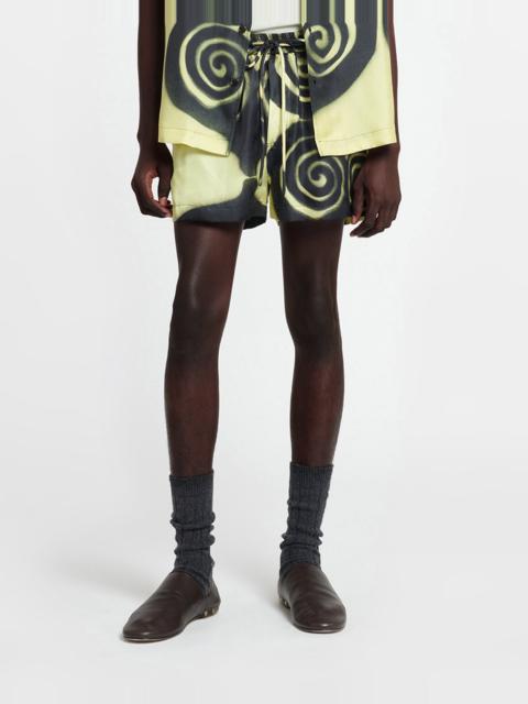 Printed Silk-Twill Shorts