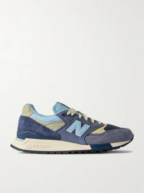 998 Leather and Mesh-Trimmed Suede Sneakers