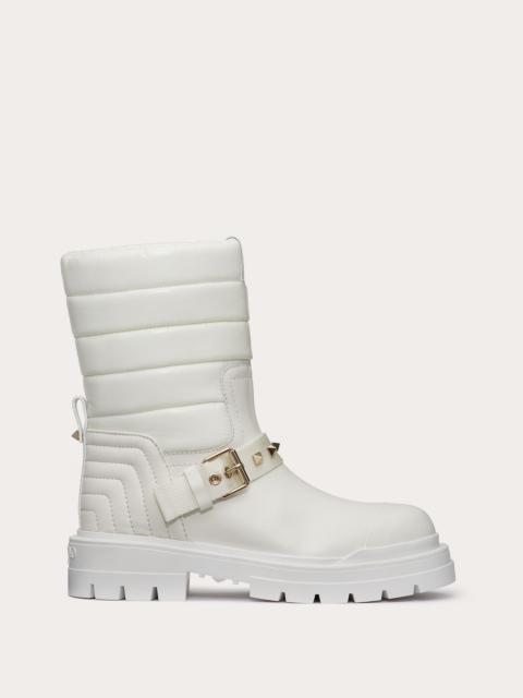 WATERPROOF CALFSKIN AND TECHNICAL NYLON ROCKSTUD ANKLE BOOT 20MM