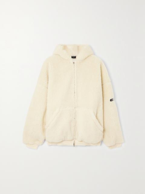 Oversized Hooded Faux Shearling Jacket