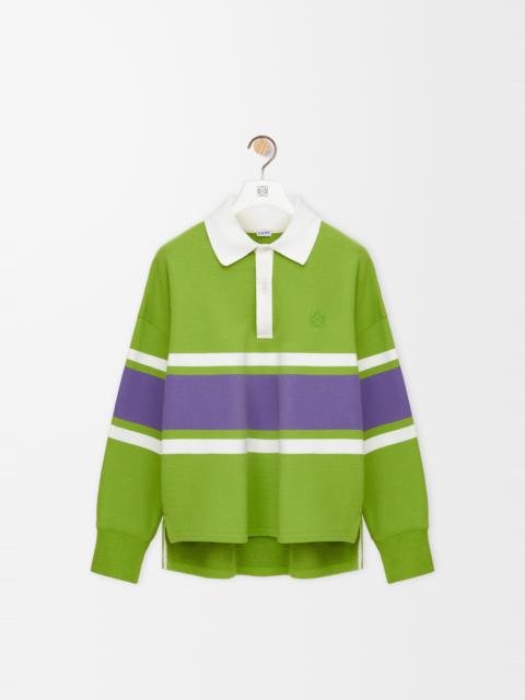 Long sleeve polo shirt in cotton