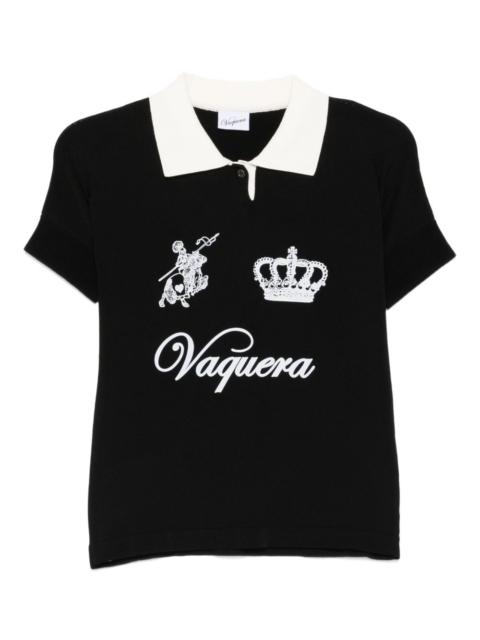 crown-embellished polo shirt