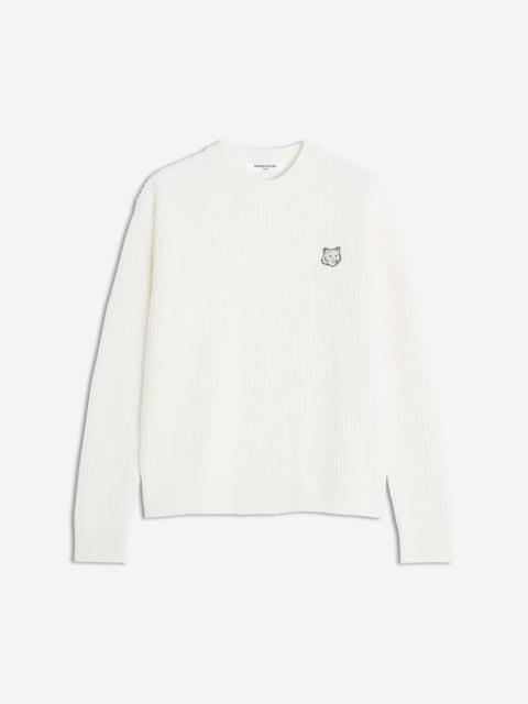 FOX HEAD WOOL RIBBED JUMPER