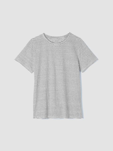 Striped Organic Linen Jersey Crew Neck Tee