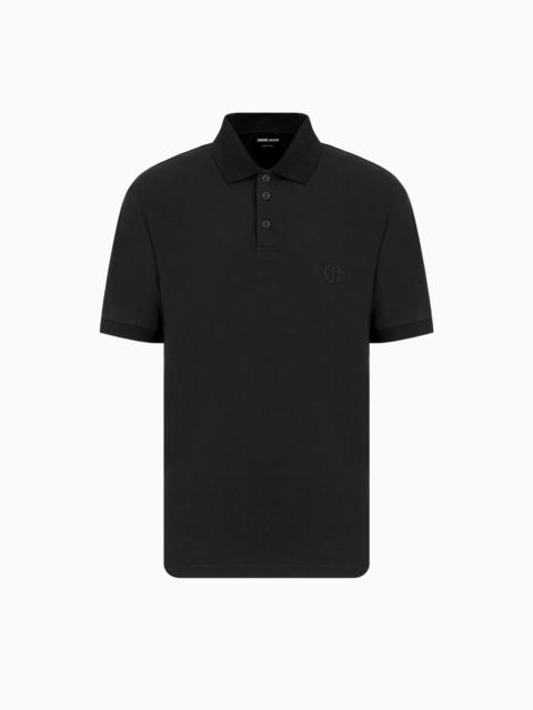 Stretch cotton piqué polo shirt