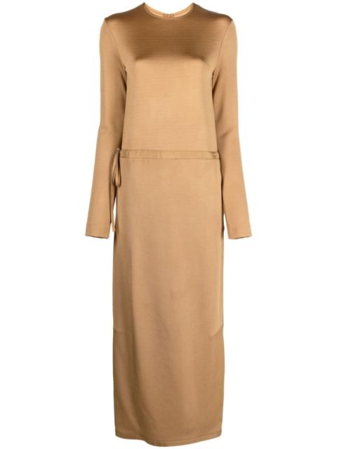 drawstring-waist midi dress