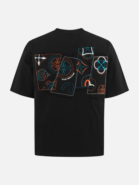 Logo and Kamon Embroidery Loose Fit T-Shirt