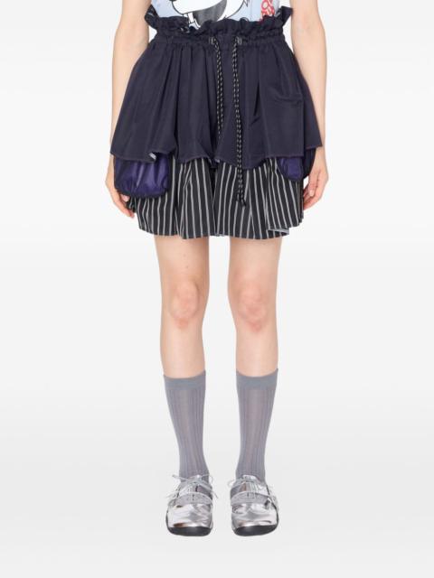 drawstring layered midi skirt