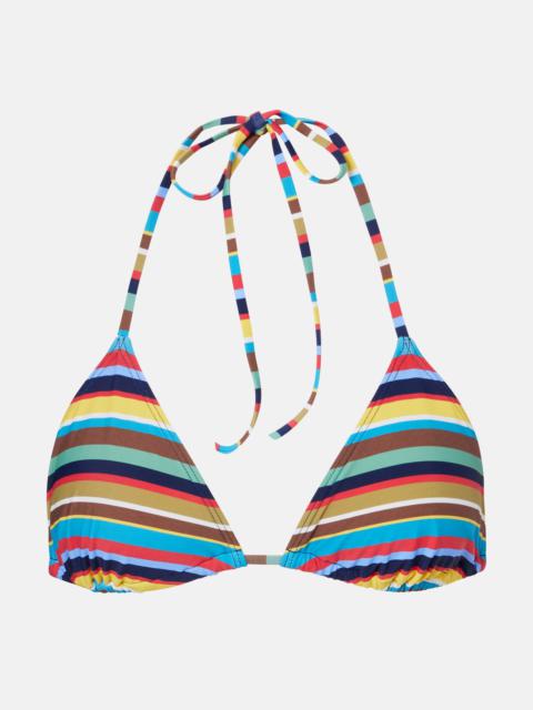 Lido striped halterneck bikini top