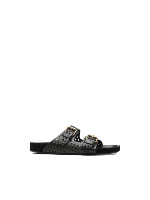 Lennyo cutout buckle flat sandals