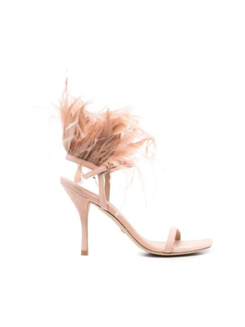 Plume 100 feather-trimmed sandals