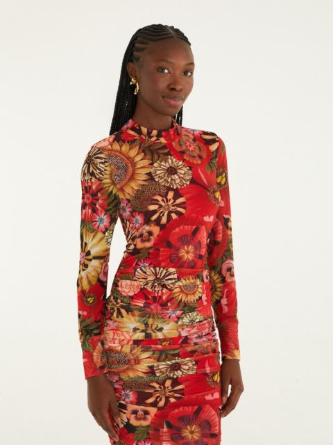 Black Flowershop Tulle Mini Dress