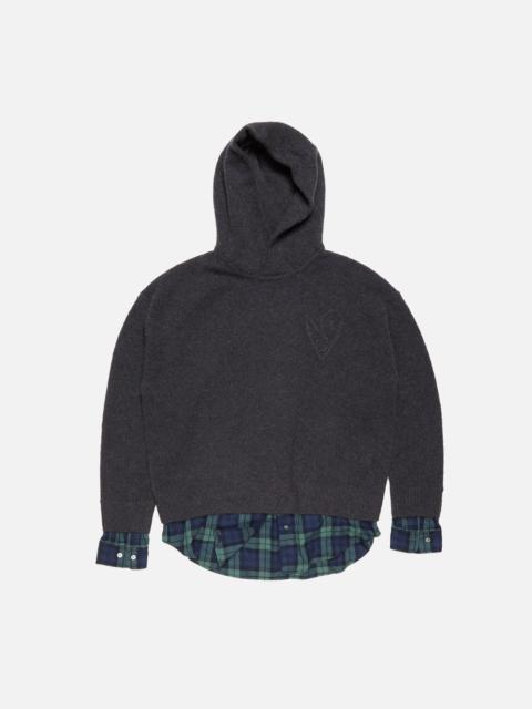 Layered wool hoodie - Graphite grey