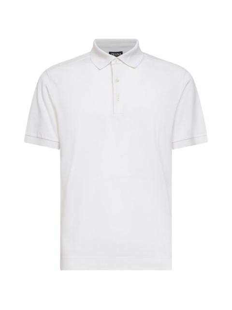 ribbed collar polo shirt