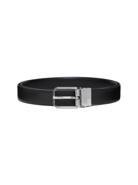 Black Leather Reversible Belt