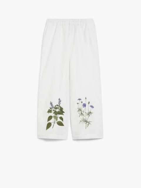 VOLANTE Cotton and linen cropped trousers