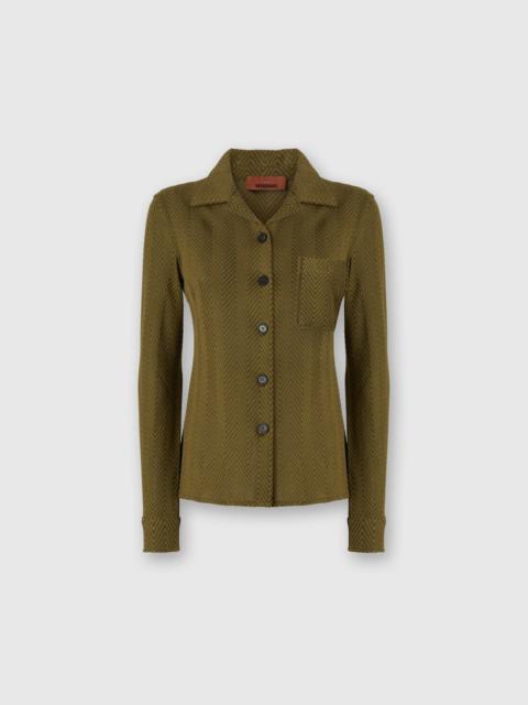 Slim Shirt with Zigzag Pattern