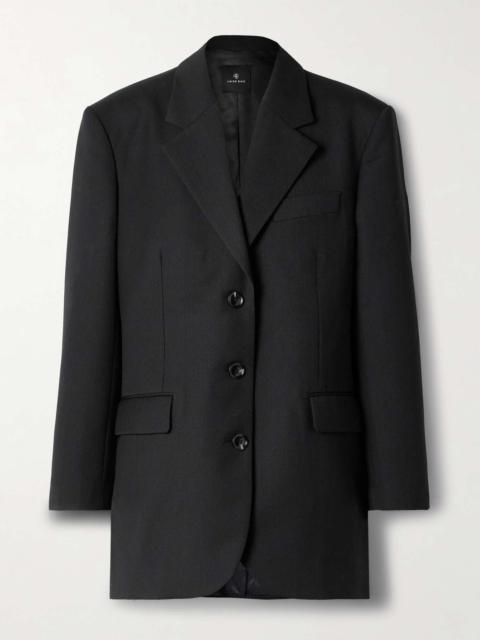 Sara oversized woven blazer Black