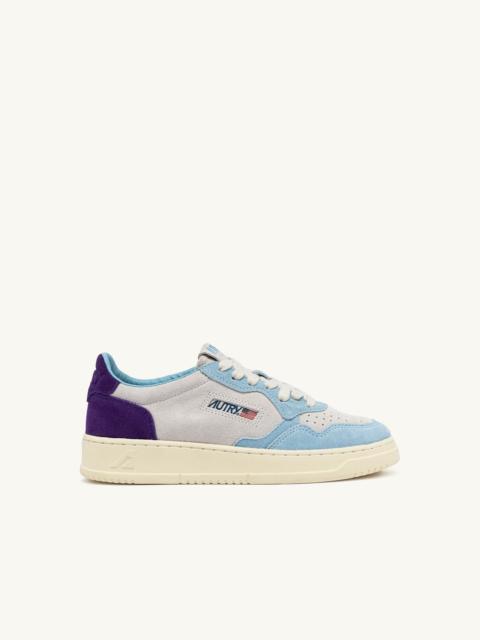 MEDALIST LOW TRICOLOR SNEAKERS IN PATRIDGE AND MAUVE SUEDE