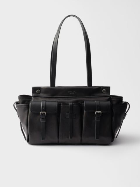 Prada Route large leather tote bag