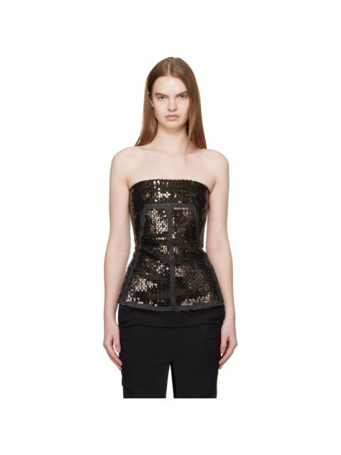 Black Temple Bustier Top