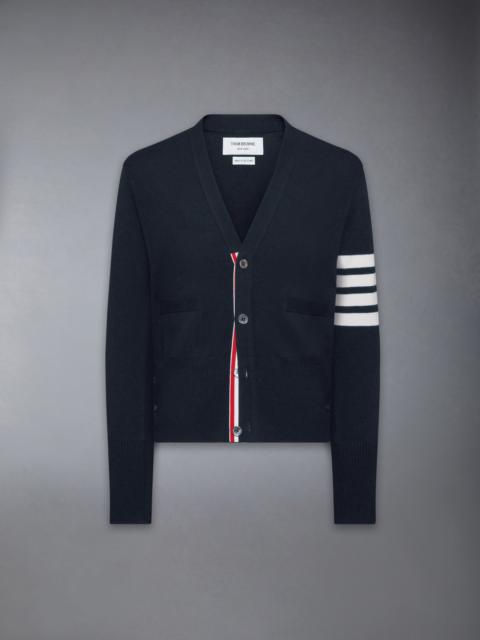 Navy Cashmere 4-bar V-neck Cardigan