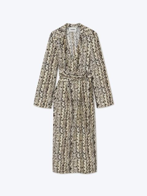 SALUS - Belted wrap dress - Optic wave