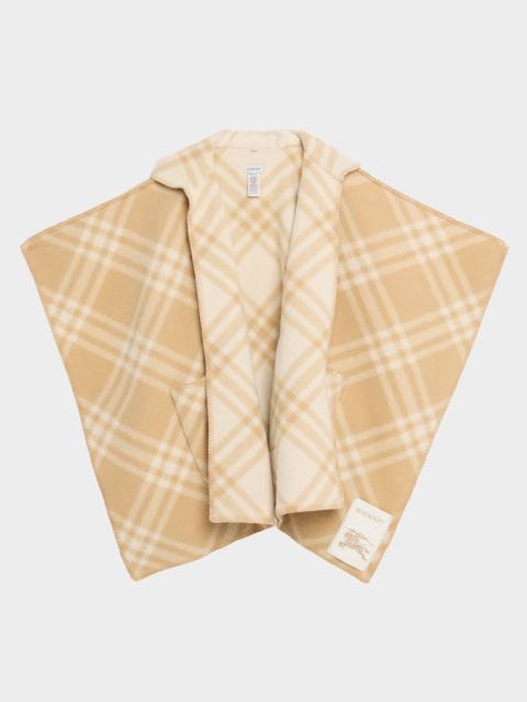 Catherine Reversible Wool Check EKD Cape