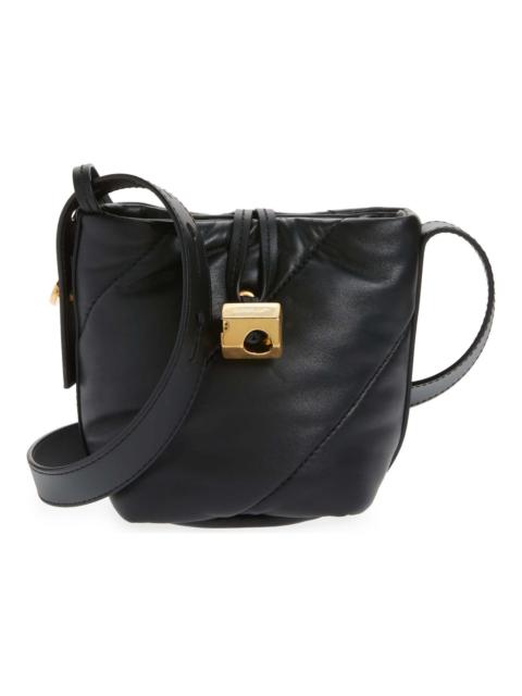 OFF-WHITE Nailed Quilted Leather Bucket Bag Black