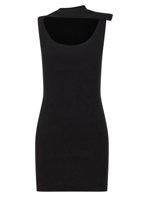 THREE COLLAR MINI DRESS S/LESS BLACK