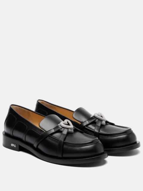 Double Heart leather loafers