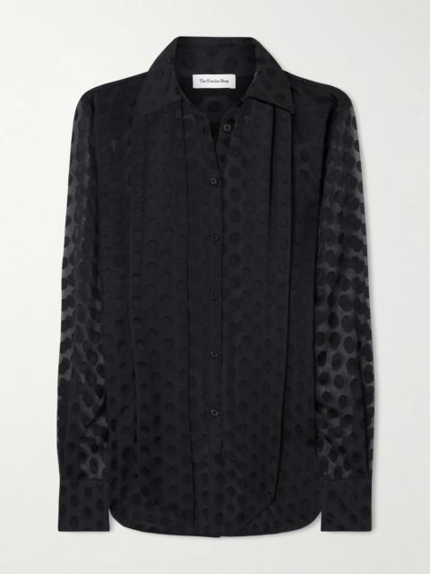 Peri Pussy-bow Polka-dot Chiffon Shirt