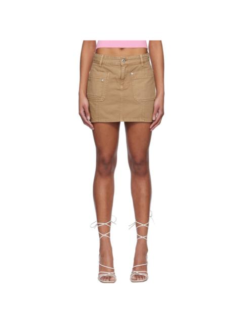 Brown Five-Pocket Miniskirt