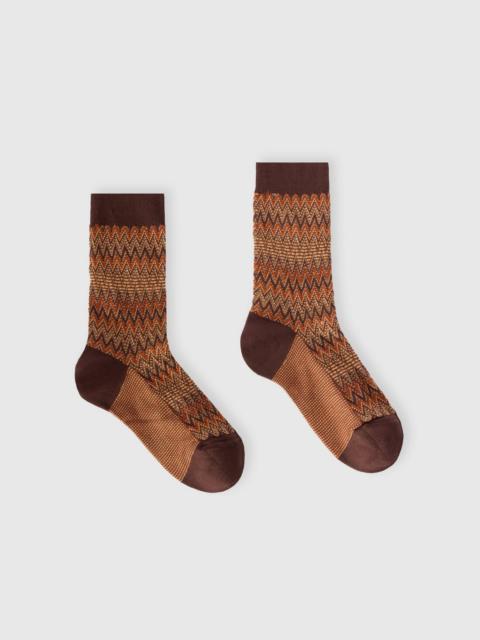 Mid-length cotton-blend chevron socks