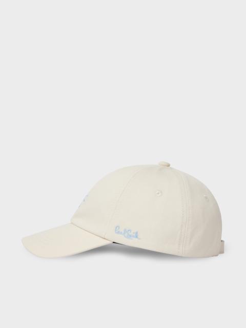 Women's Ecru Washed Cotton Cap