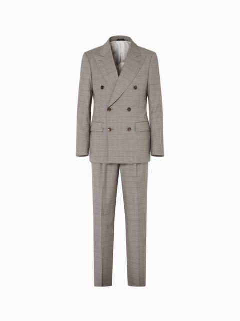ROYAL LINE DOUBLE-BREASTED SUIT IN WINDOWPANE CHECK VIRGIN WOOL