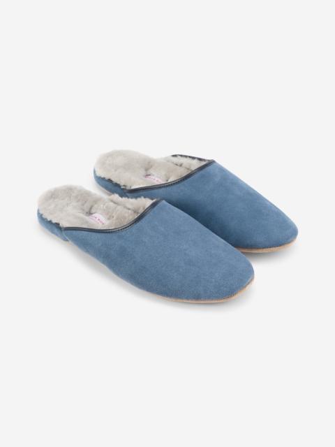 Men's Mule Slippers Douglas Suede Sheepskin Blue