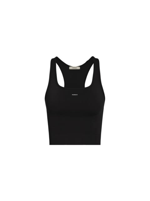 Womens Plant-Stretch Compressive Ribbed Tank Top - Black