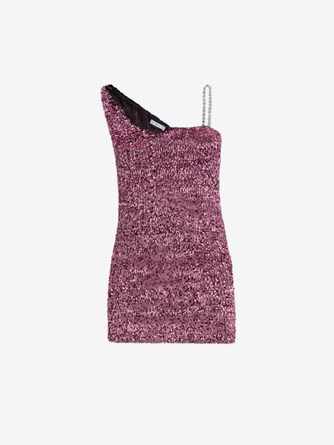 CRYSTAL STRAP SEQUIN MINI DRESS