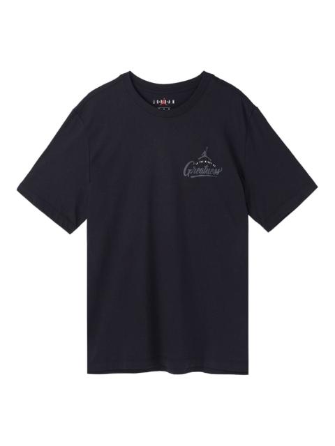 Air Jordan Back Print Basketball Short Sleeve Male Black CI0079-010