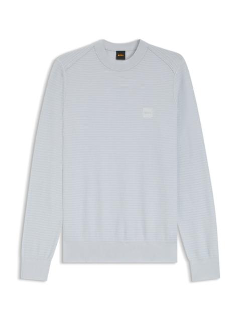 COTTON-CASHMERE SWEATER WITH LOGO PATCH