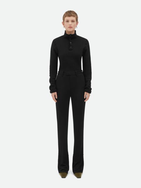 Matt Viscose Jersey Flared Trousers