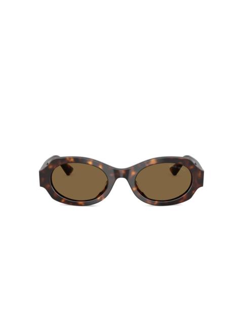 tortoiseshell oval-frame sunglasses