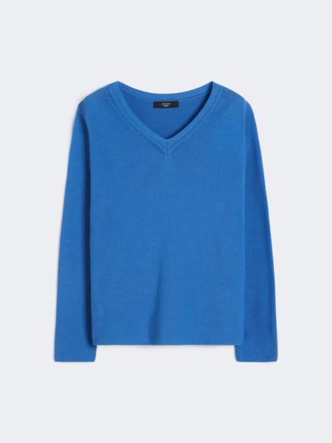 Cotton boxy sweater - CORNFLOWER BLUE