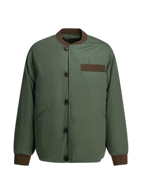 contrast-trim button-up bomber jacket