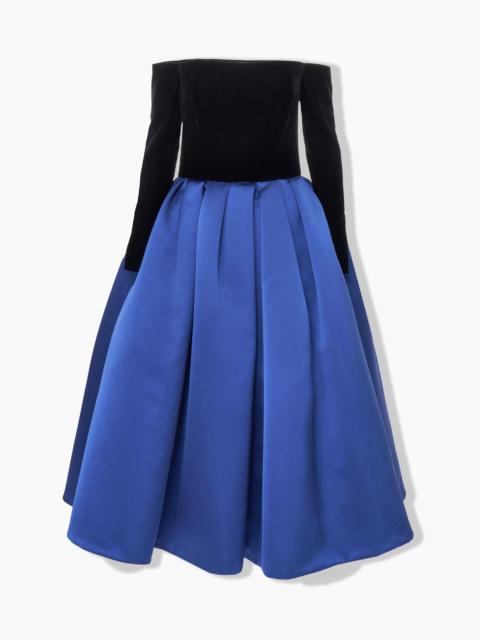 Off-The-Shoulder Combo Midi Dress