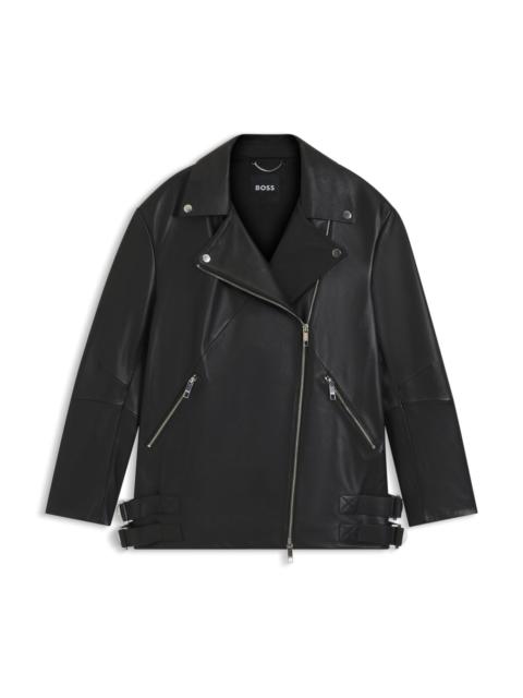 LONG BIKER JACKET IN NAPPA LEATHER