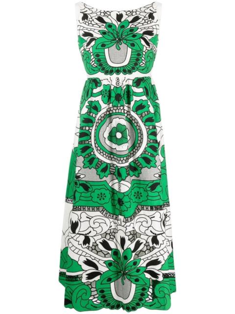 floral-print midi dress