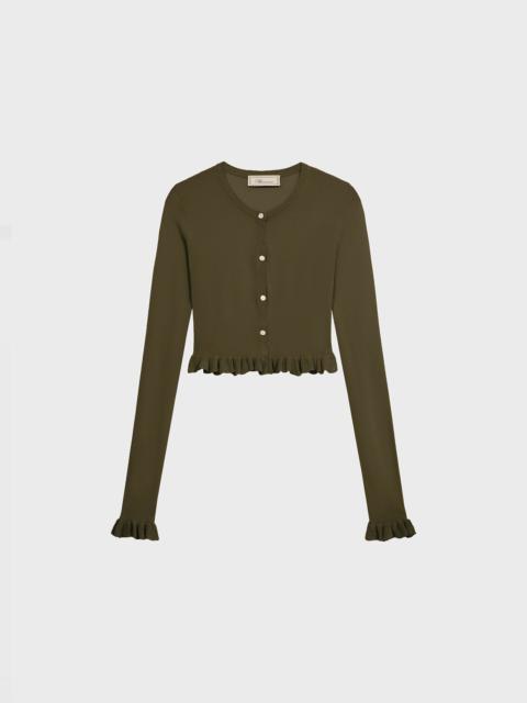 CROPPED CARDIGAN WITH RUFFLES
